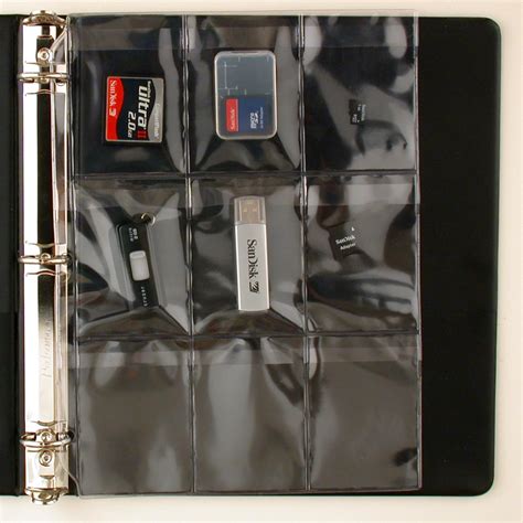 plastic rfid card notebook storage pages|plastic flash drive binder.